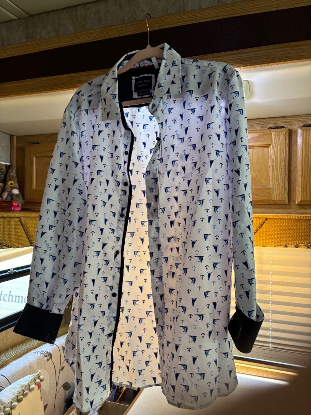 Men's Sailboat Print Dress Shirt